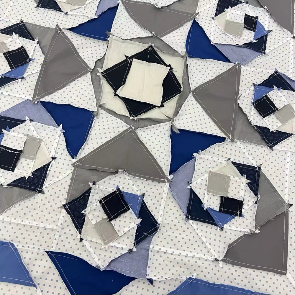 Handmade Winter Dream Stars Baby Quilt Top 47x47" Pieced~ BABY/BED/Wall Decor - Picture 3 of 4
